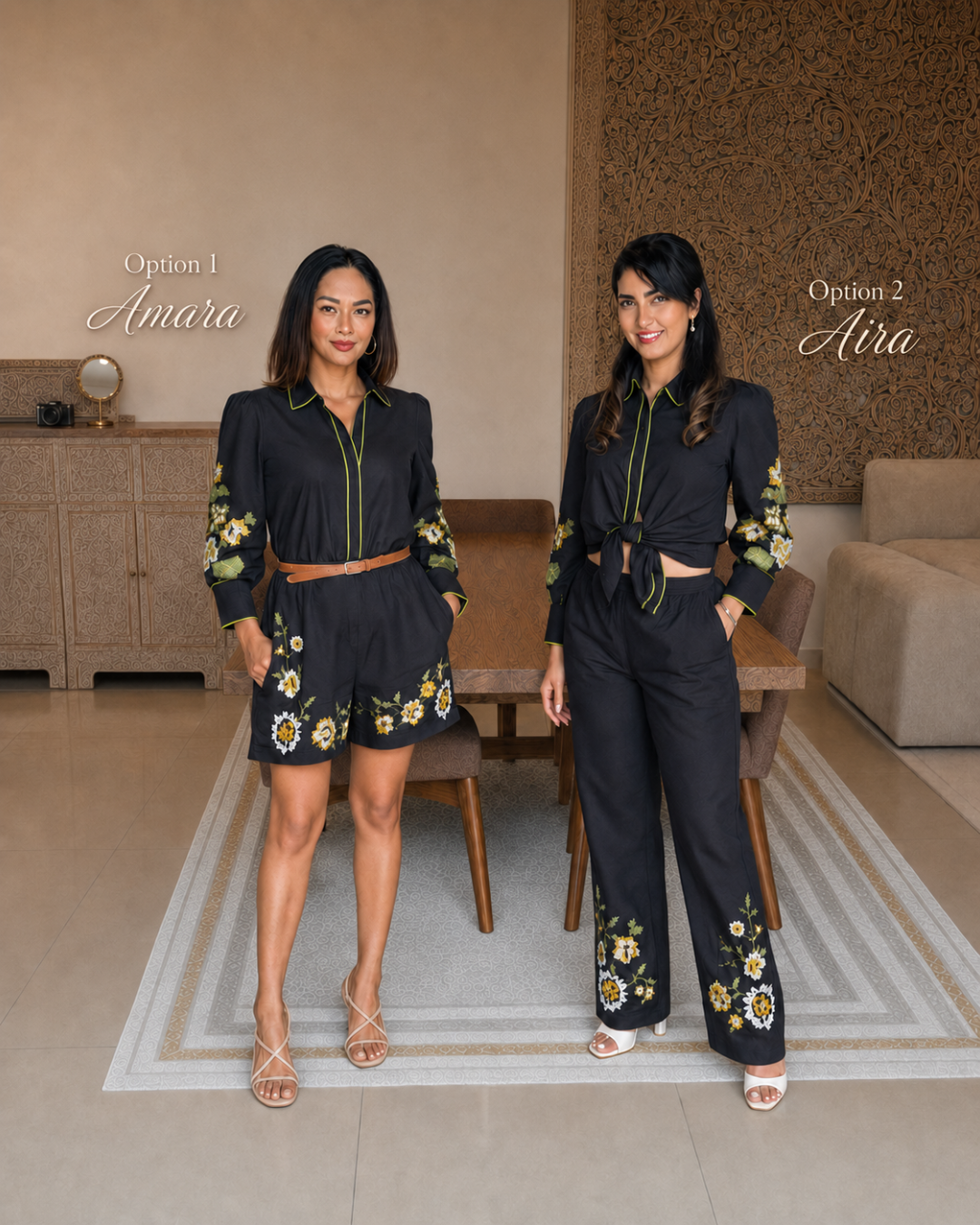 Aira Co-Ord Set (Black)